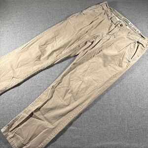 BKE Carter Casual Pants Mens 33R Tan Contrast Stitch Straight Leg Chinos
